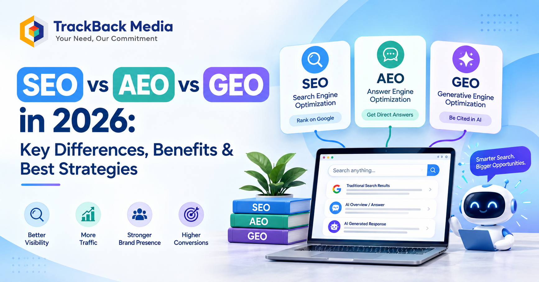 SEO vs AEO vs GEO in 2026: Key Differences, Benefits and Best Strategies